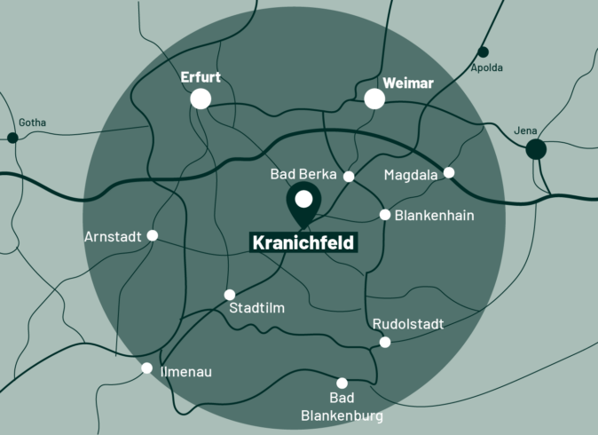 WildkräuterWellness-Karte - Radius um Kranichfeld